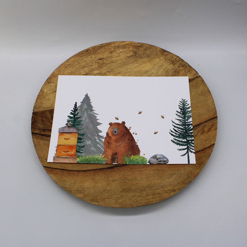 Carte à message Hubert l'Ours Farouche