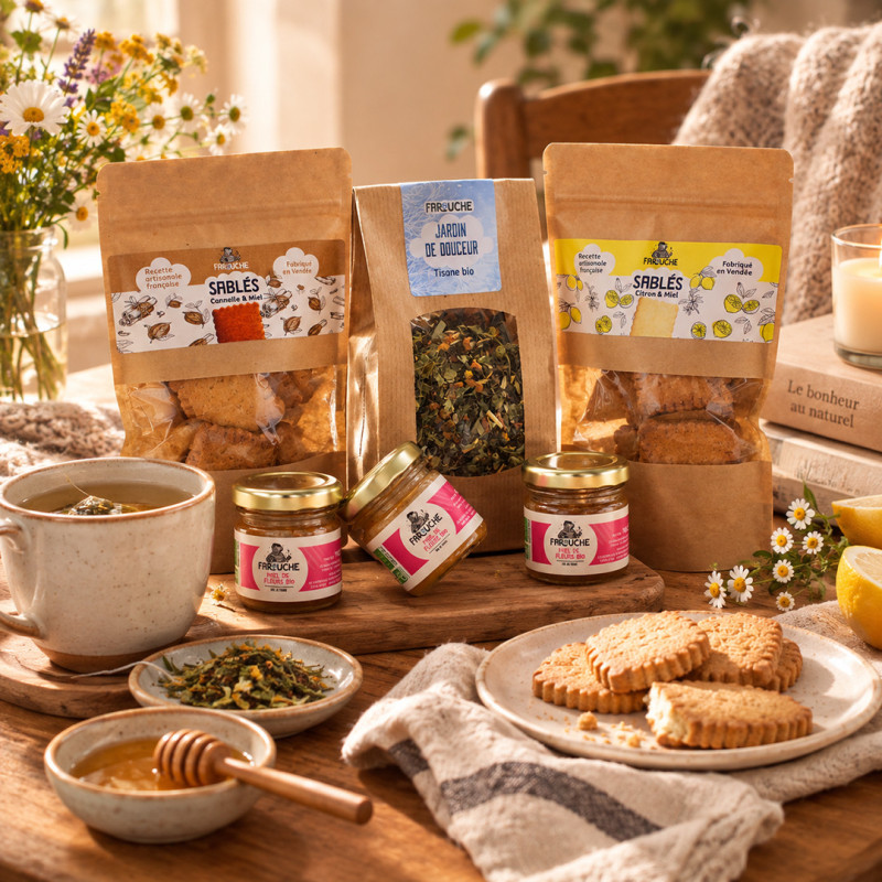 Coffret Veillée - Miels, Sablés et Tisane
