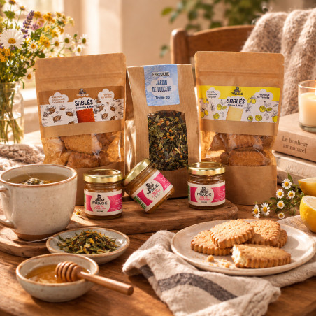Coffret Veillée - Miels, Sablés et Tisane